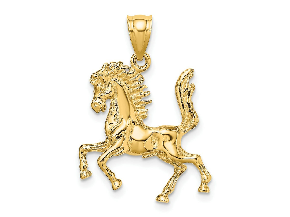 FJC Finejewelers 10 kt Yellow Gold 3-D Horse Charm 28 x 19 mm