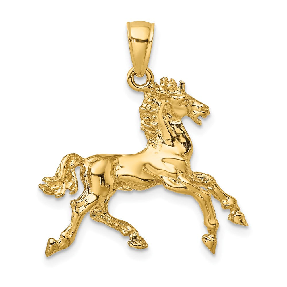 FJC Finejewelers 10 kt Yellow Gold 3-D Horse Trotting Charm 27 x 24 mm