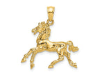 FJC Finejewelers 10 kt Yellow Gold 3-D Horse Trotting Charm 27 x 24 mm