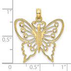 FJC Finejewelers 10 kt Yellow Gold Cut-Out Butterfly Charm 25 x 24 mm