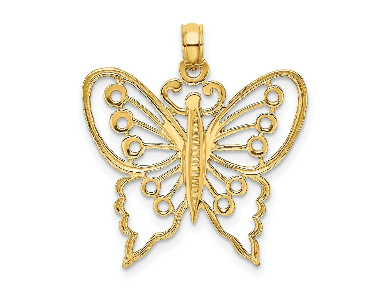 FJC Finejewelers 10 kt Yellow Gold Cut-Out Butterfly Charm 25 x 24 mm