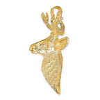 FJC Finejewelers 10 kt Yellow Gold 3-D Textured Deer Head Charm 55 x 38 mm