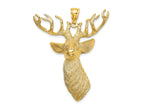 FJC Finejewelers 10 kt Yellow Gold 3-D Textured Deer Head Charm 55 x 38 mm