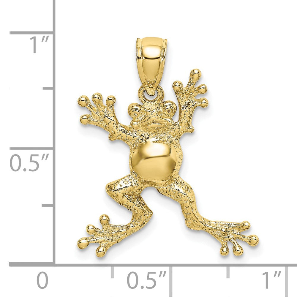 FJC Finejewelers 10 kt Yellow Gold 2-D Frog with Pot Belly Charm 28 x 7 mm