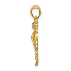 FJC Finejewelers 10 kt Yellow Gold 2-D Frog with Pot Belly Charm 28 x 7 mm