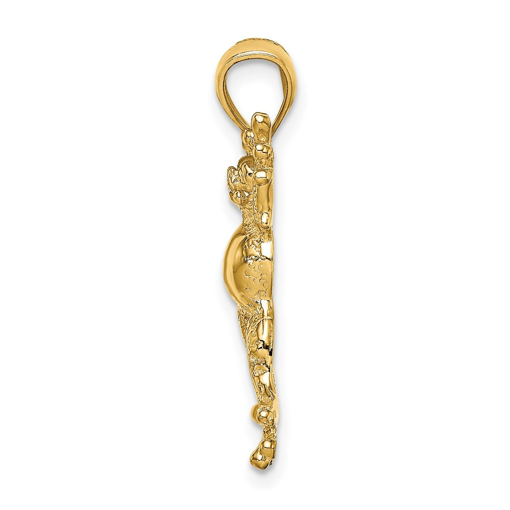 FJC Finejewelers 10 kt Yellow Gold 2-D Frog with Pot Belly Charm 28 x 7 mm