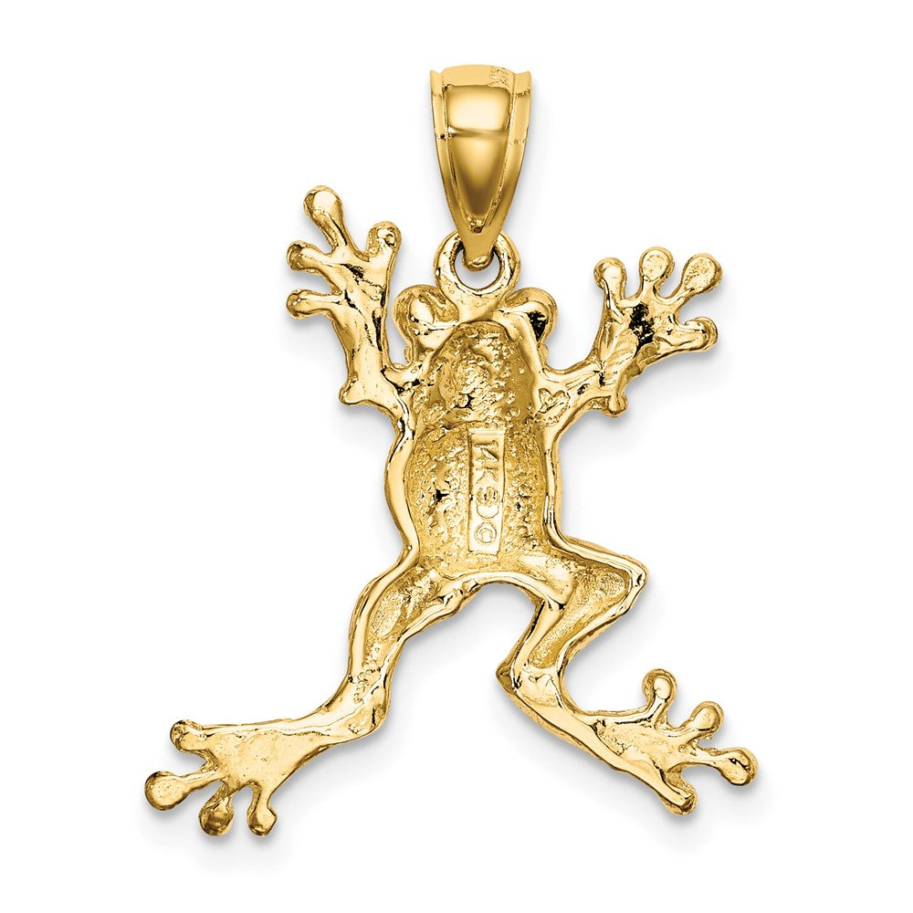 FJC Finejewelers 10 kt Yellow Gold 2-D Frog with Pot Belly Charm 28 x 7 mm