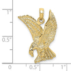 FJC Finejewelers 10 kt Yellow Gold Eagle Landing with Wings Up Charm 31 x 18 mm