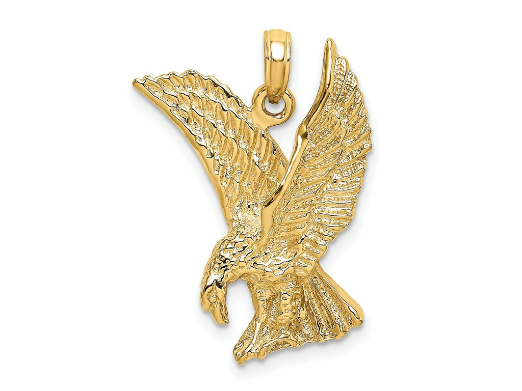 FJC Finejewelers 10 kt Yellow Gold Eagle Landing with Wings Up Charm 31 x 18 mm