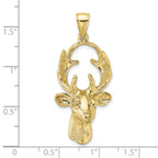 FJC Finejewelers 10 kt Yellow Gold 3-D Deer Head Charm 39 x 18 mm