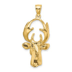 FJC Finejewelers 10 kt Yellow Gold 3-D Deer Head Charm 39 x 18 mm