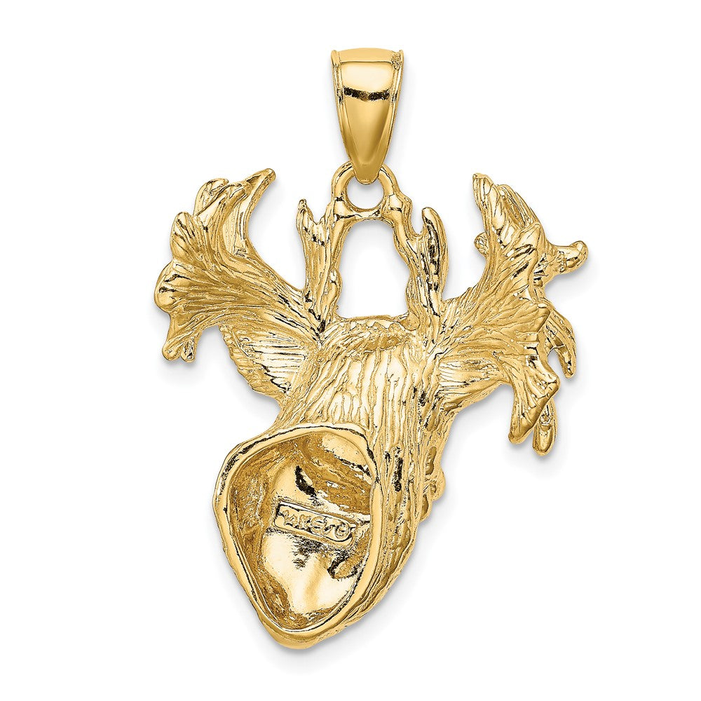 FJC Finejewelers 10 kt Yellow Gold 2-D Textured Deer Head Charm 35 x 22 mm