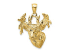 FJC Finejewelers 10 kt Yellow Gold 2-D Textured Deer Head Charm 35 x 22 mm