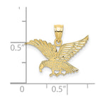 FJC Finejewelers 10 kt Yellow Gold Flat Engraved Eagle Charm 17 x 20 mm