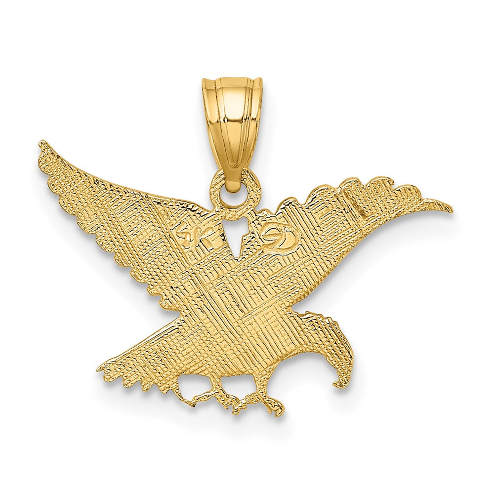 FJC Finejewelers 10 kt Yellow Gold Flat Engraved Eagle Charm 17 x 20 mm