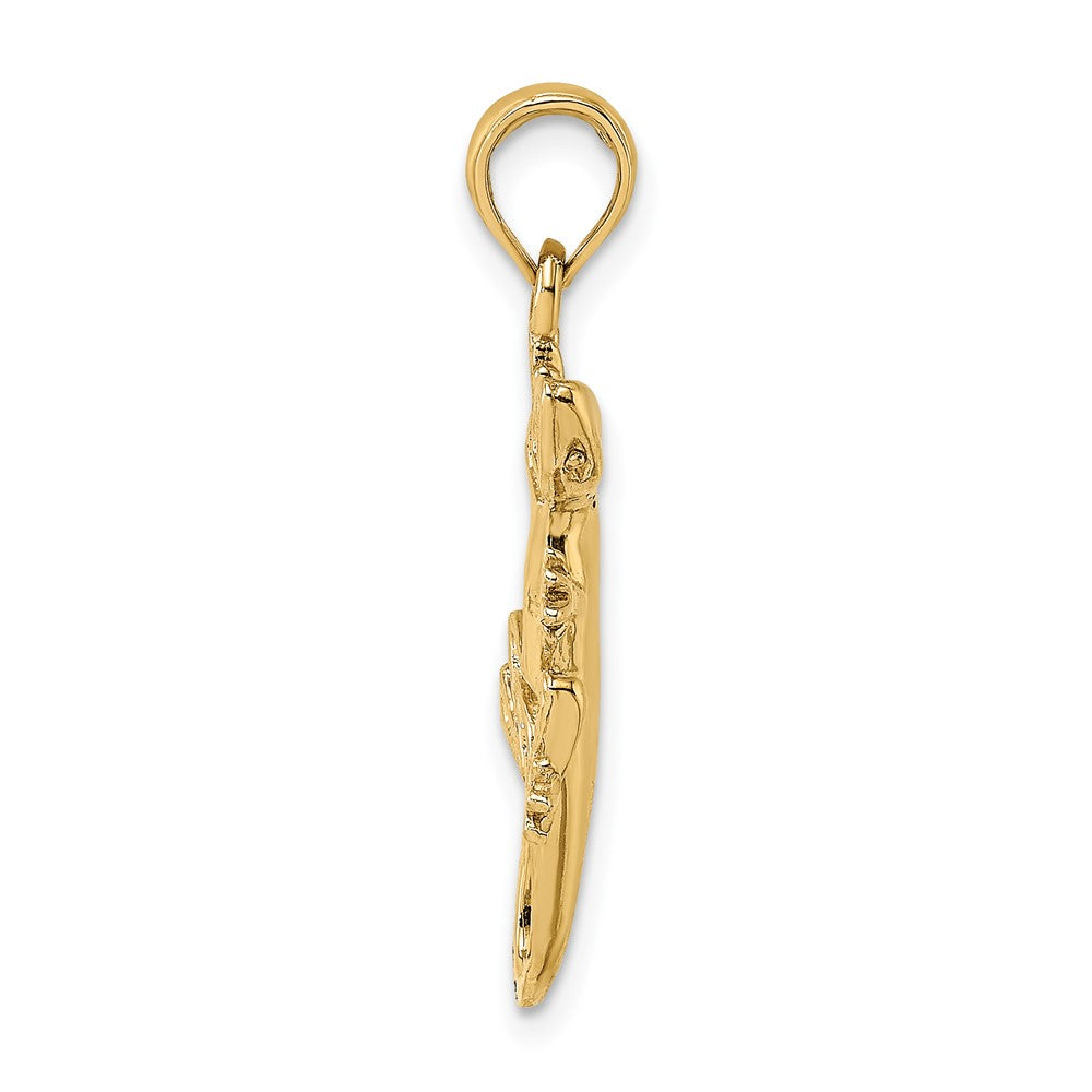 FJC Finejewelers 10 kt Yellow Gold 2-D Gecko Charm 29 x 14 mm