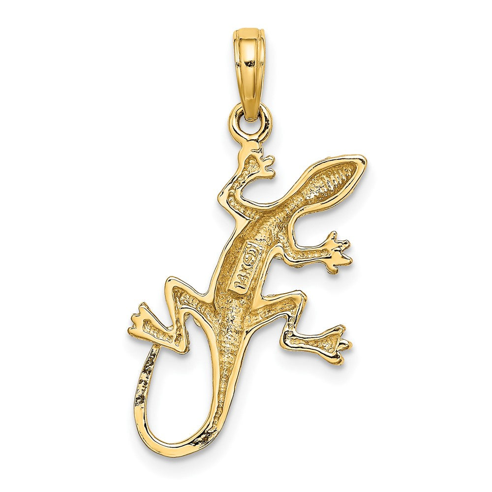 FJC Finejewelers 10 kt Yellow Gold 2-D Gecko Charm 29 x 14 mm