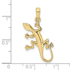FJC Finejewelers 10 kt Yellow Gold 2-D Gecko Charm 29 x 14 mm