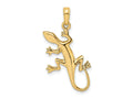 FJC Finejewelers 10 kt Yellow Gold 2-D Gecko Charm 29 x 14 mm
