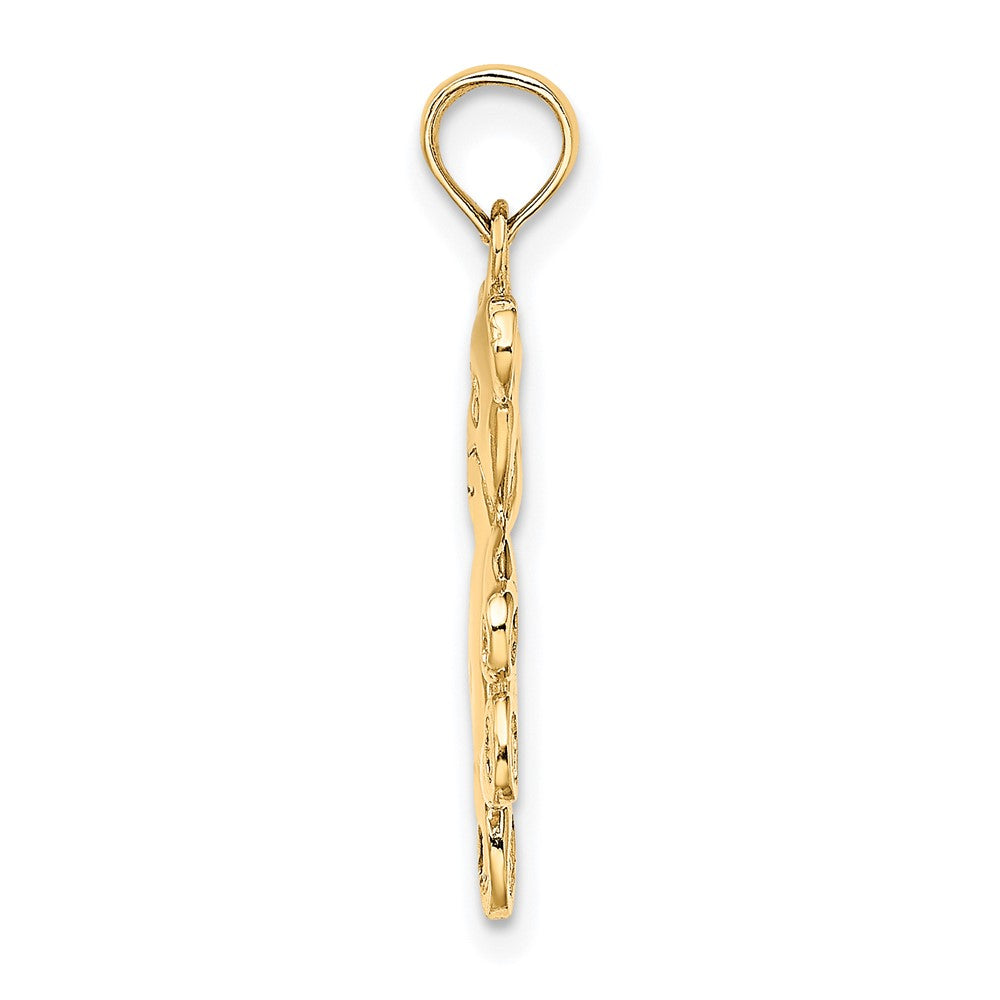 FJC Finejewelers 10 kt Yellow Gold Reversible Teddy Bear Charm 24 x 13 mm