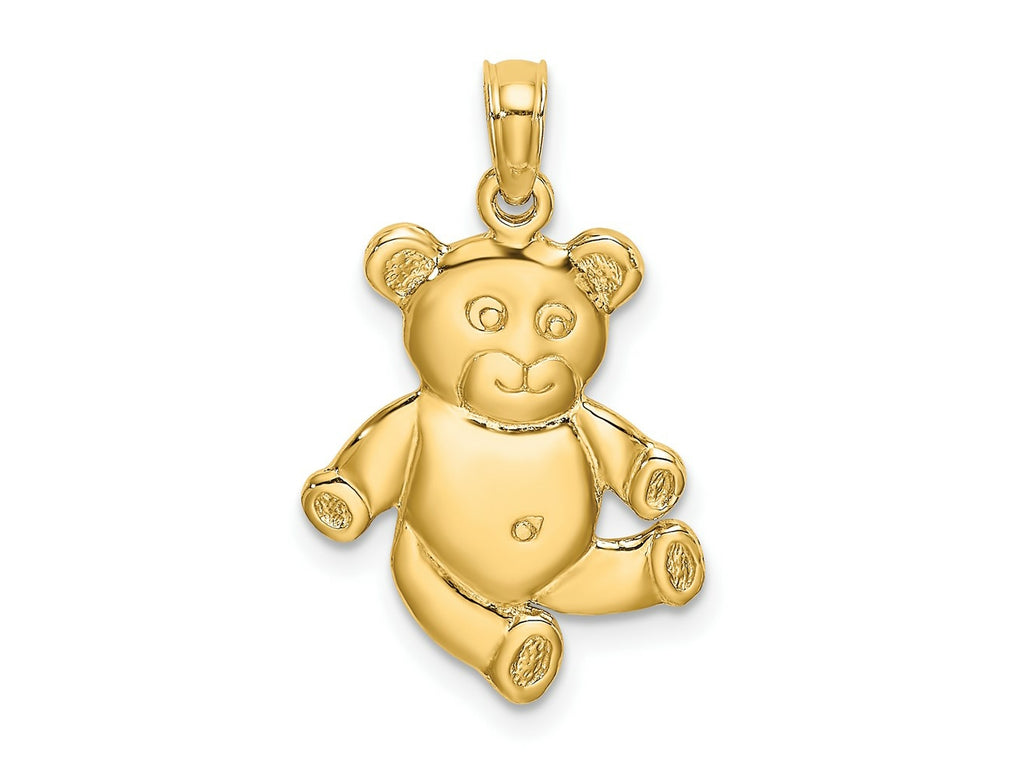 FJC Finejewelers 10 kt Yellow Gold Reversible Teddy Bear Charm 24 x 13 mm