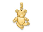 FJC Finejewelers 10 kt Yellow Gold Reversible Teddy Bear Charm 24 x 13 mm