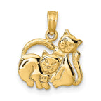 FJC Finejewelers 10 kt Yellow Gold 3-D Polished Two Kittens Charm 16 x 14 mm