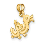 FJC Finejewelers 10 kt Yellow Gold 3-D Two Ducks Charm 16 x 17 mm