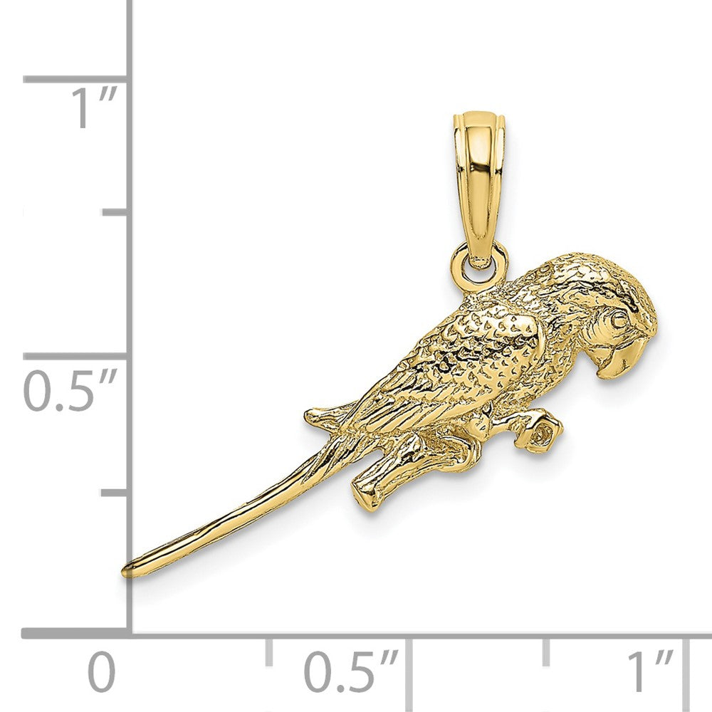 FJC Finejewelers 10 kt Yellow Gold 3-D Parrot Charm 12 x 24 mm