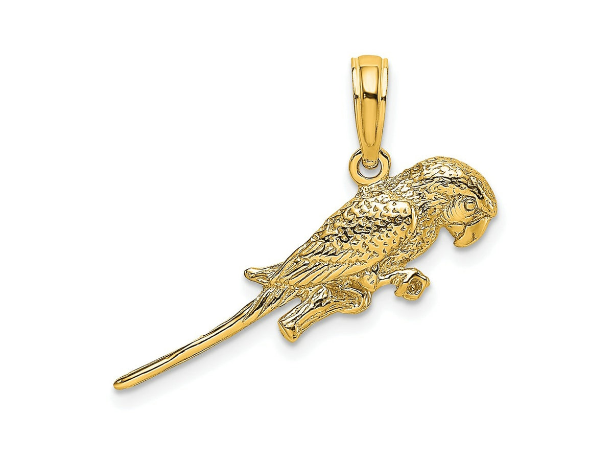 FJC Finejewelers 10 kt Yellow Gold 3-D Parrot Charm 12 x 24 mm