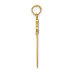 FJC Finejewelers 10 kt Yellow Gold W/ Black Enamel 3-D Butcher Knife Charm 27 x 5 mm