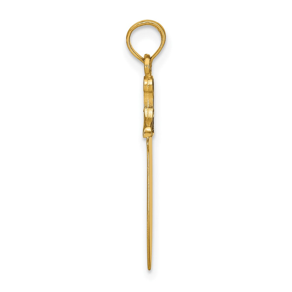 FJC Finejewelers 10 kt Yellow Gold W/ Black Enamel 3-D Butcher Knife Charm 27 x 5 mm