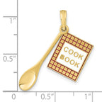 FJC Finejewelers 10 kt Yellow Gold W/Enamel 3-D Cook Book and Spoon Charm