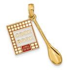FJC Finejewelers 10 kt Yellow Gold W/Enamel 3-D Cook Book and Spoon Charm