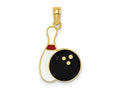FJC Finejewelers 10 kt Yellow Gold Enamel Bowling Ball and Pin Charm 15 x 11 mm