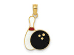 FJC Finejewelers 10 kt Yellow Gold Enamel Bowling Ball and Pin Charm 15 x 11 mm