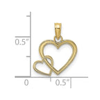 FJC Finejewelers 10 kt Yellow Gold Flat Two Hearts Intertwined Charm 15 x 14 mm