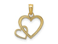FJC Finejewelers 10 kt Yellow Gold Flat Two Hearts Intertwined Charm 15 x 14 mm