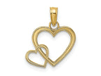 FJC Finejewelers 10 kt Yellow Gold Flat Two Hearts Intertwined Charm 15 x 14 mm