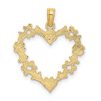 FJC Finejewelers 10 kt Yellow Gold Cut-Out Floral Heart Charm 22 x 19 mm