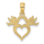 FJC Finejewelers 10 kt Yellow Gold Heart with Love Birds Charm 15 x 16 mm