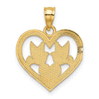 FJC Finejewelers 10 kt Yellow Gold Doves In Heart Charm 20 x 16 mm