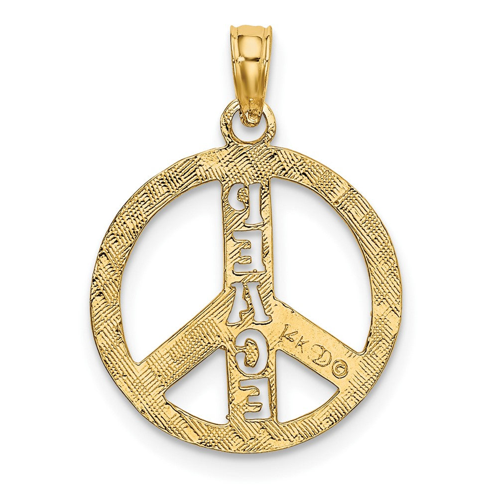 FJC Finejewelers 10 kt Yellow Gold Flat Textured Peace Sign Charm 16 x 16 mm