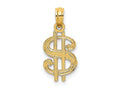FJC Finejewelers 10 kt Yellow Gold Dollar Sign Charm 17 x 9 mm