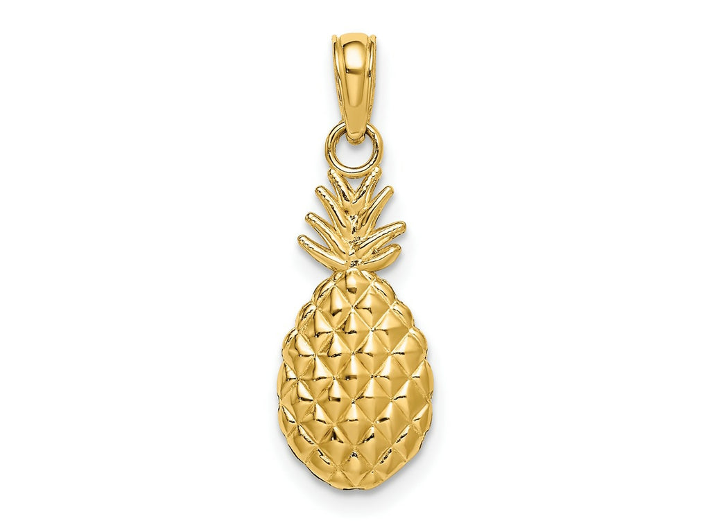FJC Finejewelers 10 kt Yellow Gold Textured Pineapple Charm 16 x 7 mm