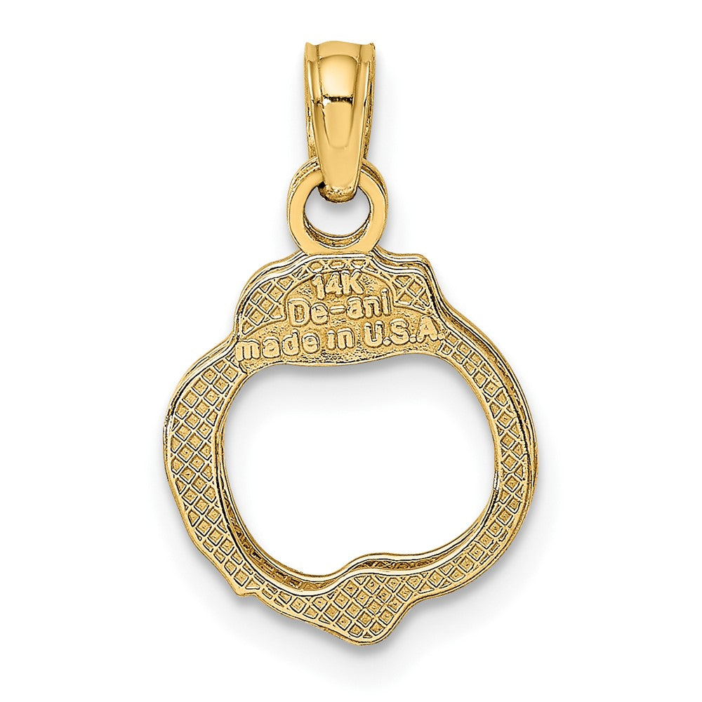 FJC Finejewelers 10 kt Yellow Gold Moveable Handcuffs Charm 11 x 11 mm