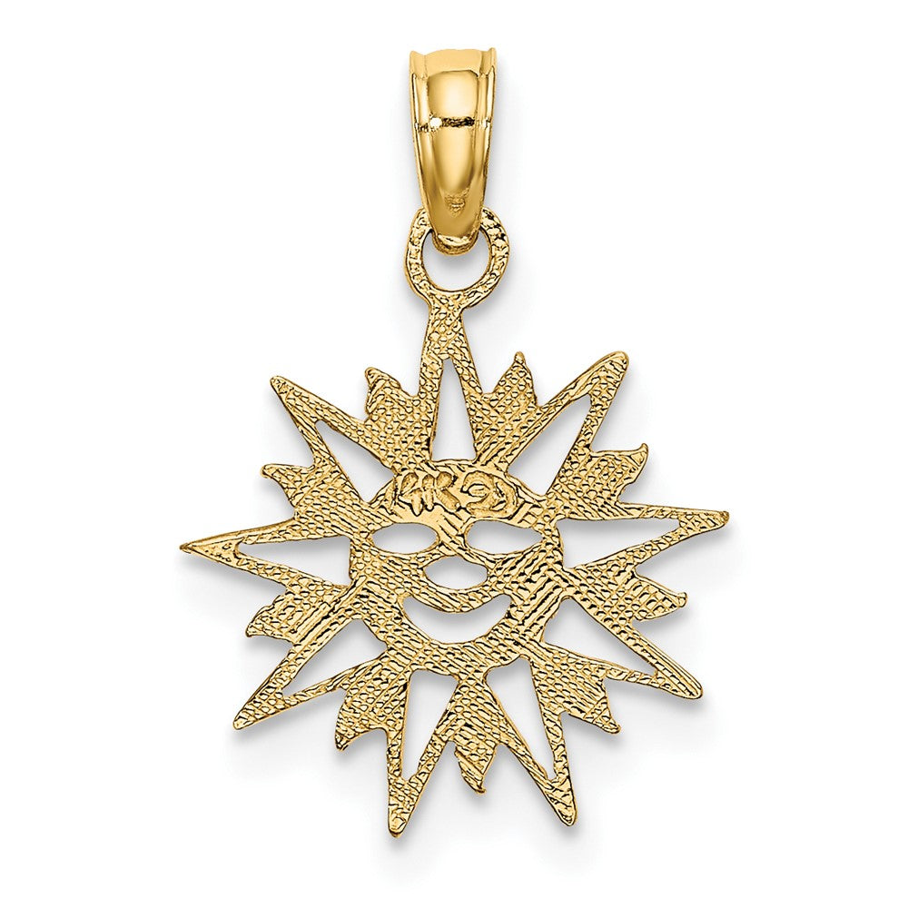 FJC Finejewelers 10 kt Yellow Gold Smiling Sun Charm 17 x 13 mm