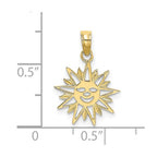 FJC Finejewelers 10 kt Yellow Gold Smiling Sun Charm 17 x 13 mm