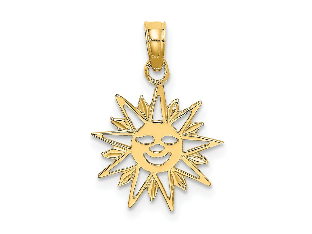 FJC Finejewelers 10 kt Yellow Gold Smiling Sun Charm 17 x 13 mm