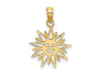 FJC Finejewelers 10 kt Yellow Gold Smiling Sun Charm 17 x 13 mm